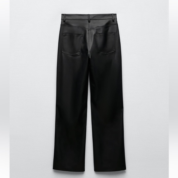 Faux leather straight leg pants - Picture 2 of 6